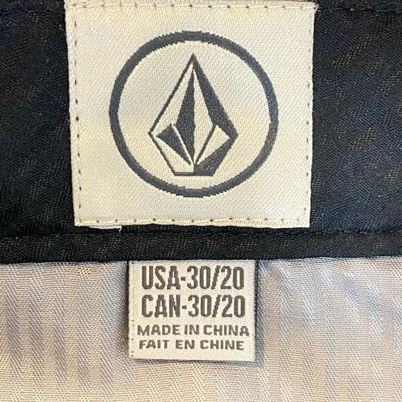 Volcom Frickin Mini Check Stretch Shorts Yellow Gray Plaid Mens Size 30 - Picture 8 of 8